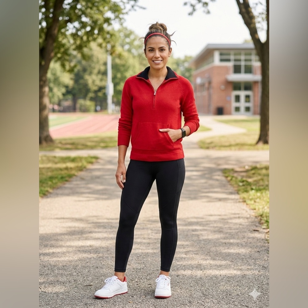 Lauren Ralph Lauren Classic Red Quarter Zip Pullover L/G